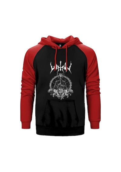 Watain Wolves Kırmızı Renk Reglan Kol Kapşonlu Sweatshirt Kırmızı