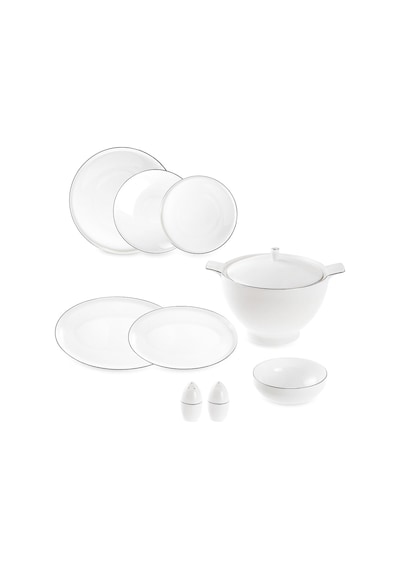 Jumbo Bianca Platin 57 Parça 12 Kişilik Yemek Takımı Beyaz Gümüş