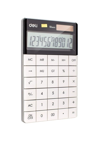 Hesap Makinesi 12 Digit Beyaz Çok Renkli