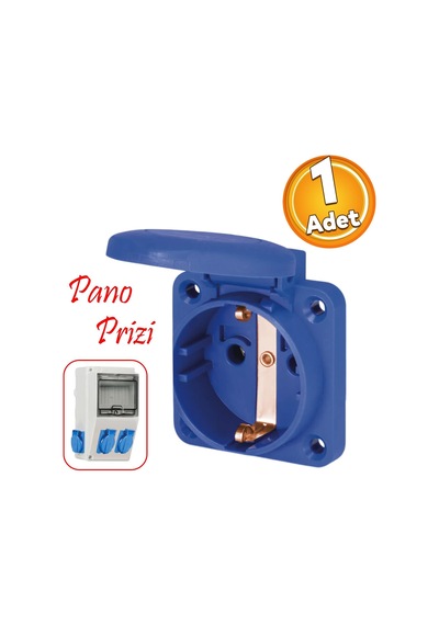 Badem10 Tekli Pano Prizi Monofaze Topraklı Priz Kare Fiş Kablosuz Klemensli 220 V Trafo Kombinasyon Panosu