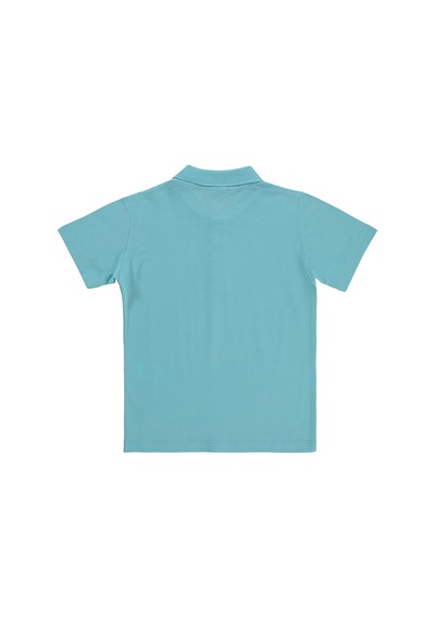 Civil Boys Erkek Çocuk Palmiye Nakışlı Polo Yaka 6-9 Yaş Tişört - Yeşil Koyu Mint