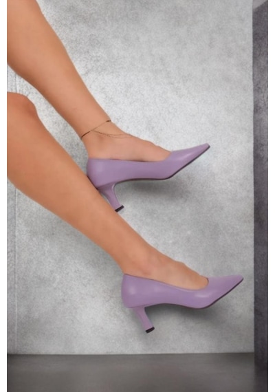 Preshley Kadın Sity Lila 6 Cm İnce Topuklu Stiletto Lila