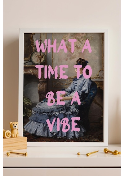 Saturn Young Lady At The Fireplace Çerçeveli Tablo What A Time To Be A Vibe Maximalist Decor Altered Art