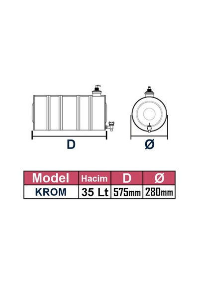 Ahmet Otomotiv 35Lt Krom Su Tankı Deposu Dorse-Karavan-Römork 35L