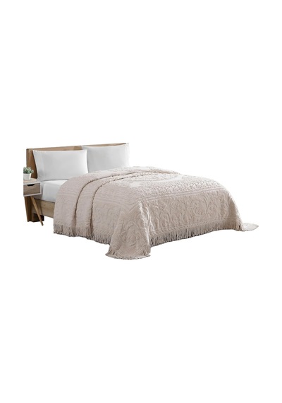Lexroo Madalyon Şönil Yatak Örtüsü, Queen Size, Blush Çok Renkli