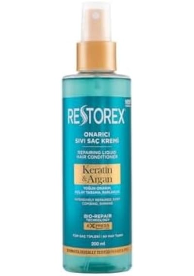 Restorex Keratin & Argan Onarıcı Sıvı Saç Bakım Kremi 200 Mililitre, Yıpranmış Ve Hasar Görmüş Saçlar