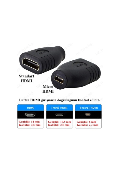 Micro HDMI Dişi tov HDMI Dişi Adaptör