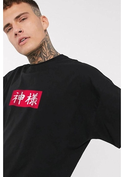 Tarzsokak Unisex Chinesebox Baskılı Tshirt Siyah
