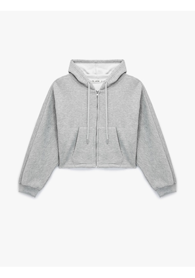Koton Şardonlu Kapüşonlu Baskılı Simli Cep Detaylı Fermuarlı Sweatshirt Kar Melanj 6wal10488ık Gri Melanj Koton Şardonlu Kapüşonlu Baskılı Simli Cep Detaylı Fermuarlı Sweatshirt Kar Melanj 6wal10488ık Gri Melanj