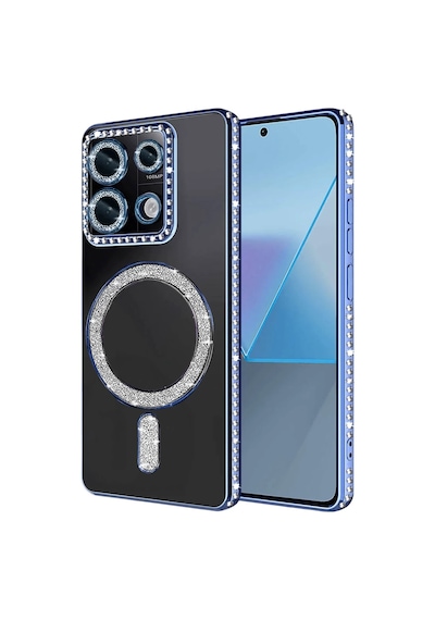 Xiaomi Redmi Note 13 Pro 4g Uyumlu Joke Simli Magneticsafe Kılıf - Mavi