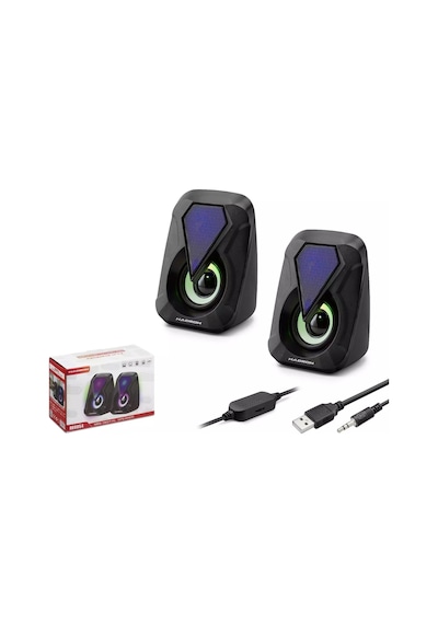 Hadron Hd6054 Rgb Ledli 1+1 Bilgisayar Hoparlörü