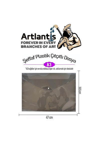 A3 Çıtçıtlı Dosya 10 Adet 47 x 33.5 CM Füme