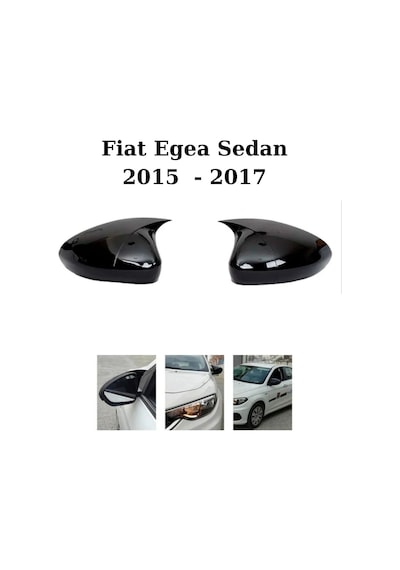 Fiat Egea Sedan 2015 2016 2017 Uyumlu Araca Özel Yarasa Batman Piano Black Ayna Kapağı Takımı