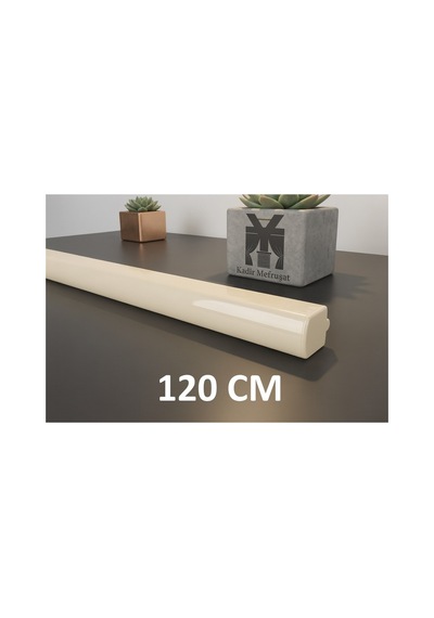 Krem Renk Dekoratif Ray Alüminyum 2 Kanallı Dekoratif Metal Perde Kornişi Krem120cm - 854821239 Krem120cm