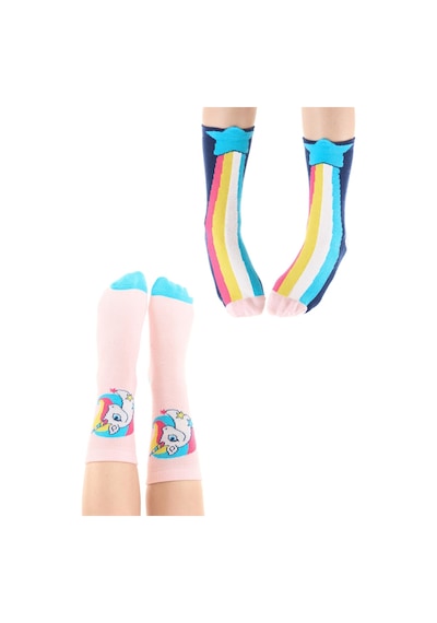 Denokids Rainbow Star Kız Çocuk 2li Soket Çorap Takım