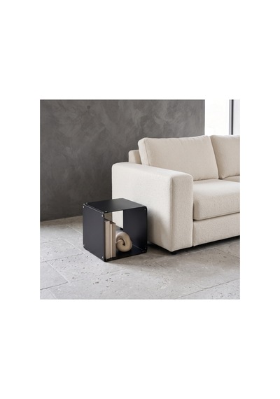 Node Metal Yan Sehpa Modüler Küp Tasarım Açık Raflı Tekli Modül 32x32x32 Cm Siyah - 940085810 Siyah