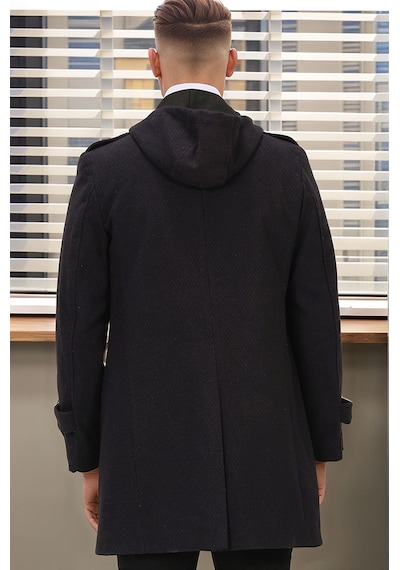 Plt9334 Dewberry Erkek Palto-siyah-lacivert Siyah-lacivert
