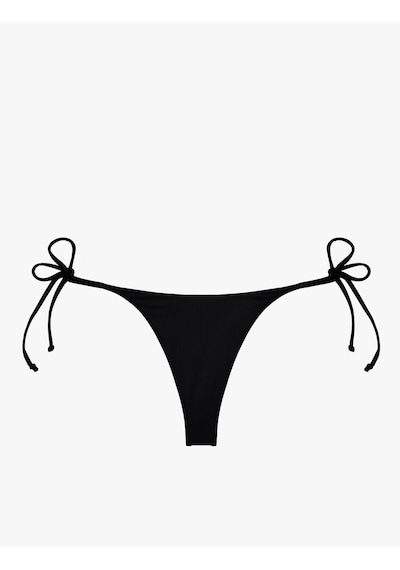 Koton Düşük Bel İpli String Mikro Bikini Altı Siyah 6sak00044mm