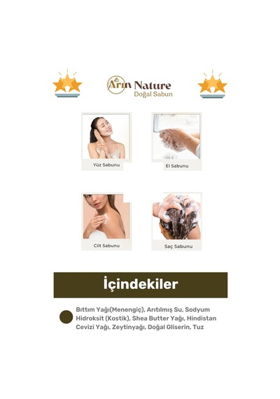 Sabun Doğal Güzel Kokulu El Yüz Saç Cilt Vücut Orijinal Bitkisel Siirt Bıttım Sabunu 120g - 7 Adet Karışık