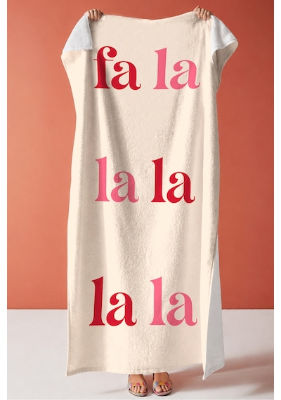 Yazılı Motto Tipografik Plaj Havlusu - Modern Pembe Kırmızı Typo Hızlı Kuruyan Mikrofiber Havlu Köpük İncisi