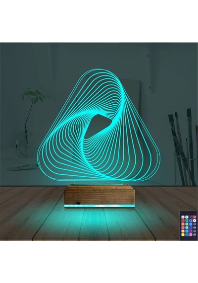 Luvivia Geometrik Dekoratif 3d Lamba - Masa Gece Lambası V8 Şeffaf