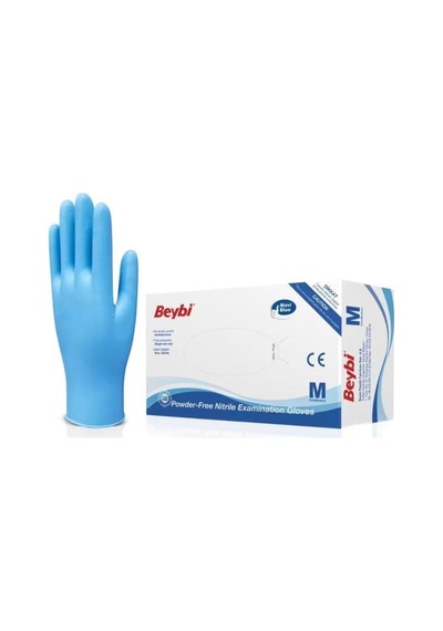 Nitril Pudrasız Eldiven Mavi Medium 100 Lü 100'lü Paket /