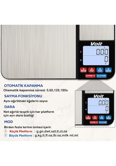 Voit Sc21 Hassas Mutfak Terazisi-lcd Ekranlı Dijital Tartı