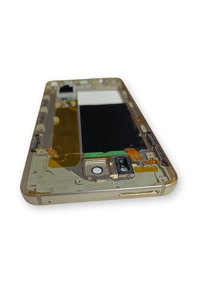 Samsung N920 Kasa Samsung Galaxy Uyumlu Note 5 Gri Renk Orta Kasa Çıtalı On Off Ses Tuş Bordu Kamera Lensi Sarı
