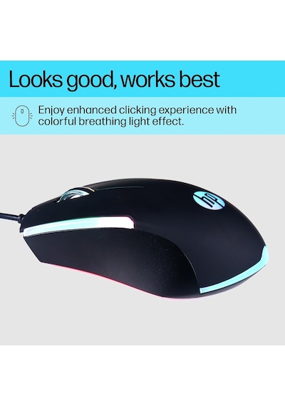 M160 Usb Kablolu Optik Gaming Mouse - Kaydırmaz Rubber Doku & Terletmeyen Soft-touch Yüzey , Rgb Led Aydınlatmalı ,1000 Dpı Oyuncu Faresi - Siyah 7zz79aa