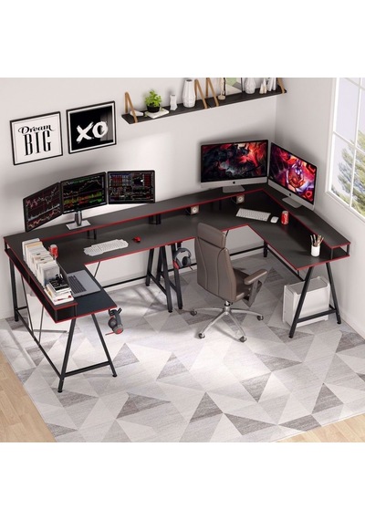 Zizuva Zizuva L Köşe Şekilli Ev Ofis Oyuncu Gaming Yayıncı Monitör Raflı