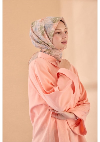 Silk Home Soft Eşarp 73095-07 Yavruağzı, Yeşil, Gri, Somon