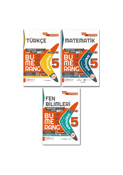 5.Sınıf Türkçe Matematik Fen Bilimleri Soru Bankası Bumerang Etkinlikli Defter Kitap Günay Yayınları