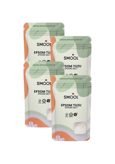 Epsom Tuzu 4&apos Lü Set 4x1000 Gr İngiliz Tuzu Katkısız, Banyo Tuzu Ayak Banyosu Peeling 4 Kg 06806776