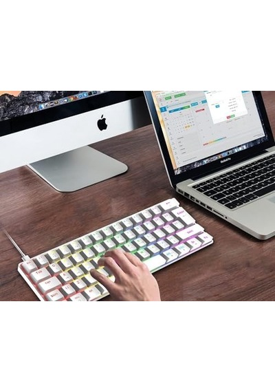 Robeve Blic Oyuncu Klavyesi Rgb Klavye 20 Modlu Ayarlanabilir Renk Seçeneği Rgb Suya Ve Toza Dayanıklı Klavye Oyun Klavyesi Oyuncu Klavye Mekanik Klavye Kırmızı Switch Beyaz