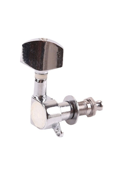 Elektro Ve Akustik Gitar 6'lı Akort Burgusu Seti Oval Metal Krom 3l + 3r