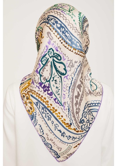 Armine Nostalji Serisi Twill İpek Eşarp 9037-50 Fuşya