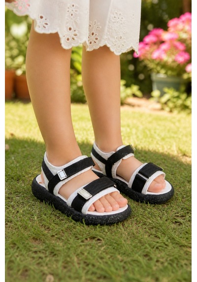 Mini Bonito Kız Çocuk Rahat Taban Günlük Sandalet Siyah