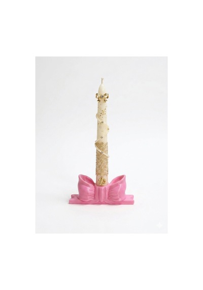Pembe Fiyonk Mumluk Dekoratif Şamdan Mum Tutucu 11,5 Cm 1 Adet Pembe