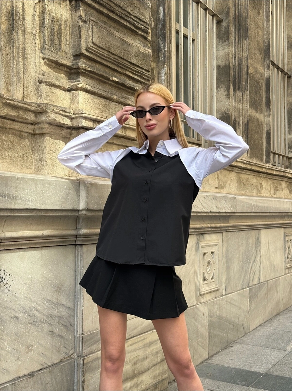 Mamayaga Kadın Tasarım Design İki Parça Şık Curve Tesettüre Uygun Büyük Beden %100 Cotton Uzun Kol Gömlek Siyah Mamayaga Kadın Tasarım Design İki Parça Şık Curve Tesettüre Uygun Büyük Beden %100 Cotton Uzun Kol Gömlek Siyah