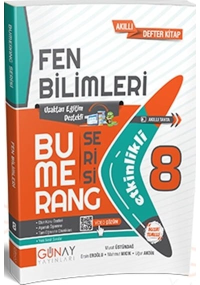 8. Sınıf Fen Bilimleri Etkinlikli Bumerang Serisi Günay Yayınları