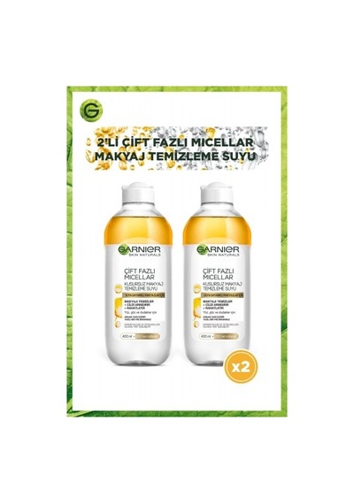 Garnier Çift Fazlı Micellar Kusursuz Makyaj Temizleme Suyu 2 x 400 ML