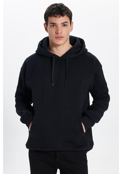 Tudors Unisex Oversize Geniş Kesim Pamuklu Yumuşak Dokulu İçi Polarlı Basic Siyah Kapüşonlu Sweatshirt-29703 Sİyah Tudors Unisex Oversize Geniş Kesim Pamuklu Yumuşak Dokulu İçi Polarlı Basic Siyah Kapüşonlu Sweatshirt-29703 Sİyah
