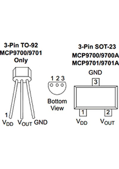 Microchip MCP9700-E/TO Analog Sıcaklık Isı Sensörü LM35 Uyumlui