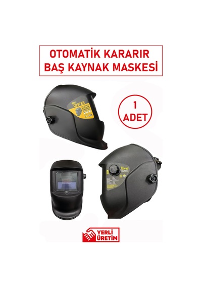 Güneş Enerjili Pilli Otomatik Kararan Kaynak Baş Maskesi Profesyonel Colormatik Koruma