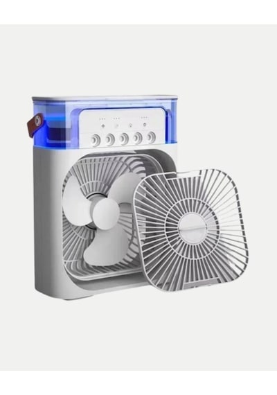 3 Ü 1 Arada Mini Klima Fan Usb Şarjlı 7 Renk Gece Lambalı Ve Nemlendirici
