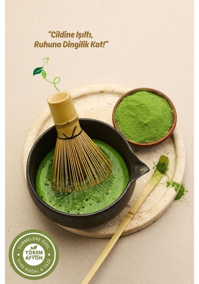 Yörem Afyon Doğal Antioksidann Ve Sükûnet Kaynağı Odakk Ve Dinginliğin Kadim İksiri Saf Matcha Tozu, Macha 60gr.