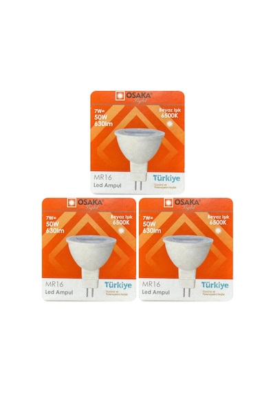 3 Adet Osaka 7w 50w Beyaz Işık 6500k G4 Duylu İğne Bacak Led Çanak Ampul