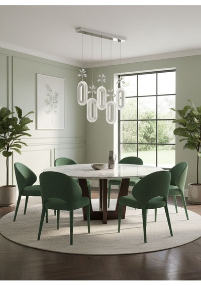 LumiaLighting Eclipse Model 5"li Gümüş Kumandalı 3 Renk Modu Yemek Masası Oturma Çocuk Yatak Odası Modern Ledli Avize