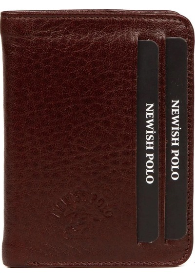 Newish Polo Erkek Hakiki Deri Cüzdan Ve Kartlık New348 - Kahverengi