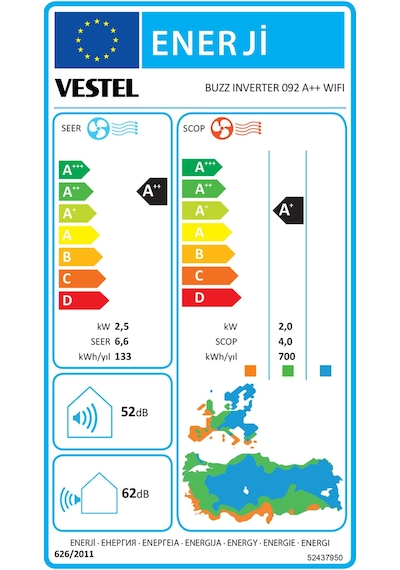 Vestel BUZZ 092 9000 BTU Duvar Tipi Inverter Klima